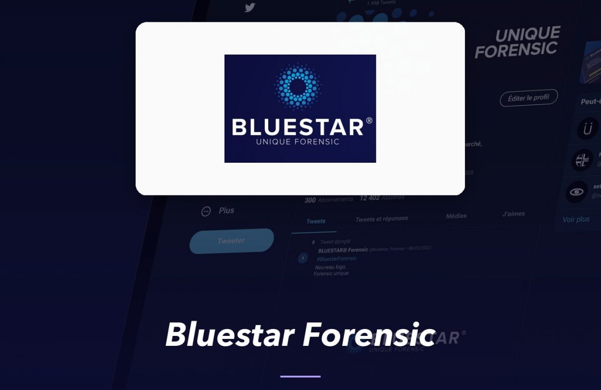 Bluestar Forensic — réalisation de l'agence de communication UNIIO