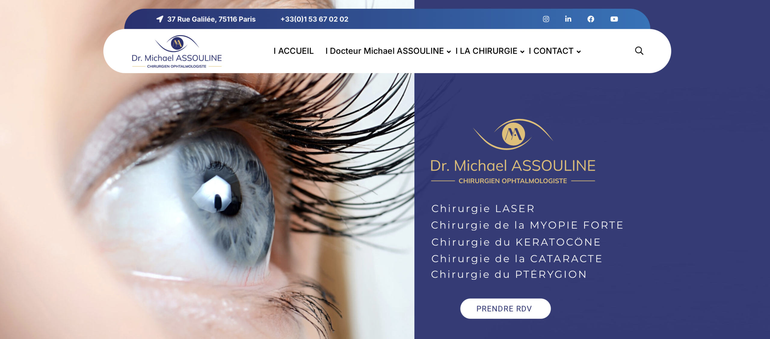 Site internet du Dr Michael Assouline réalisé par Uniio
