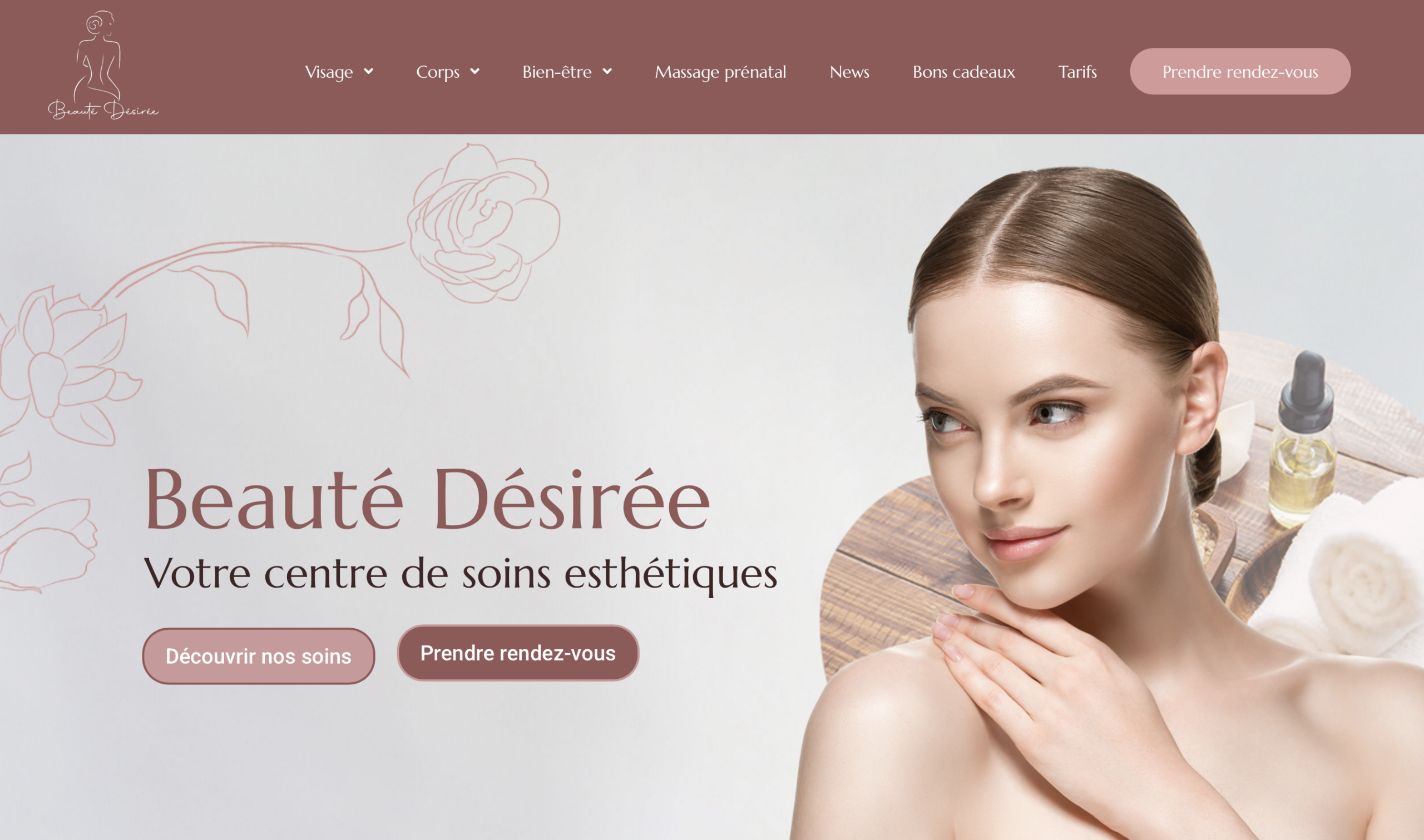 Site internet Beauté Désirée réalisé par UNIIO